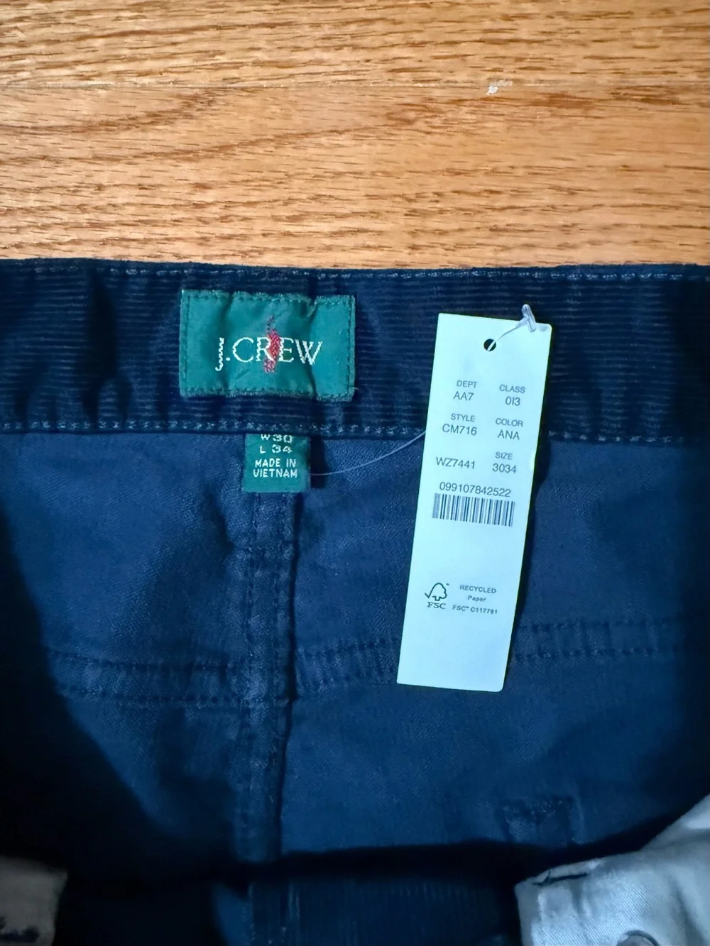Men’s J.Crew 770 Straight Fit Five-Pocket Stretch Corduroy Pants - Size 30 x 34